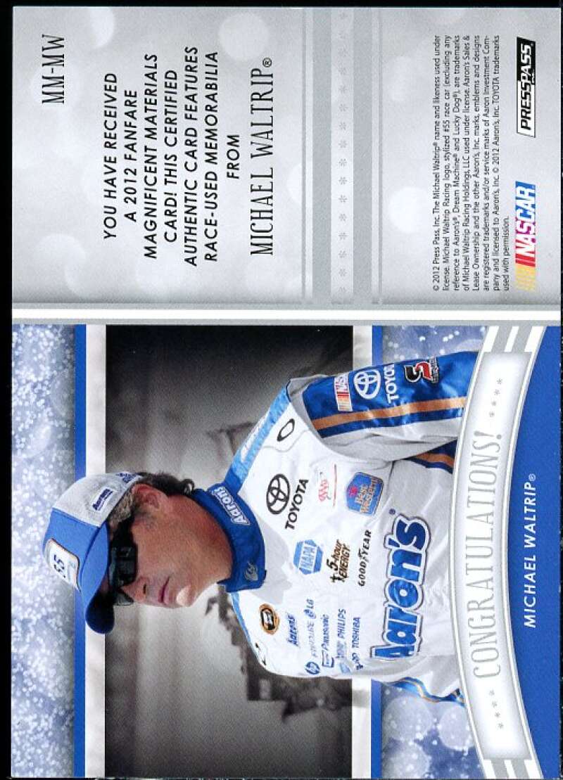 Michael Waltrip Card 2012 Press Pass Fanfare Magnificent Materials Gold #MMMW  Image 2