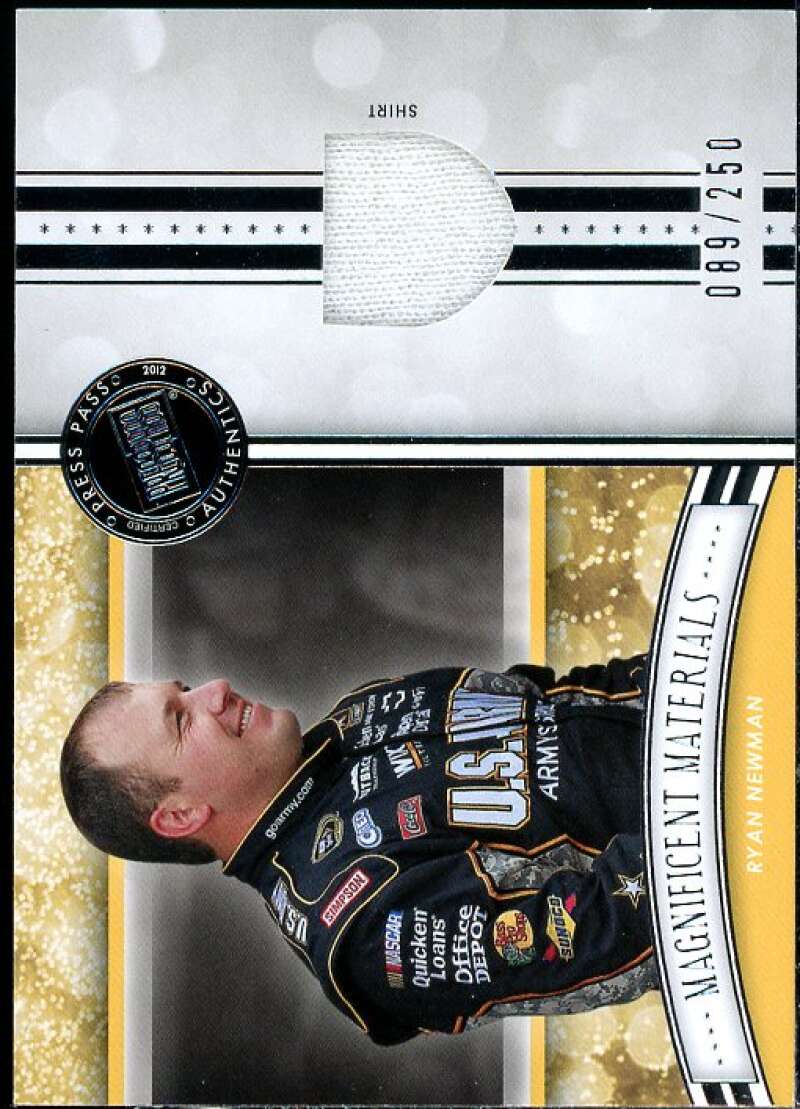 Ryan Newman Card 2012 Press Pass Fanfare Magnificent Materials #MMRN  Image 1