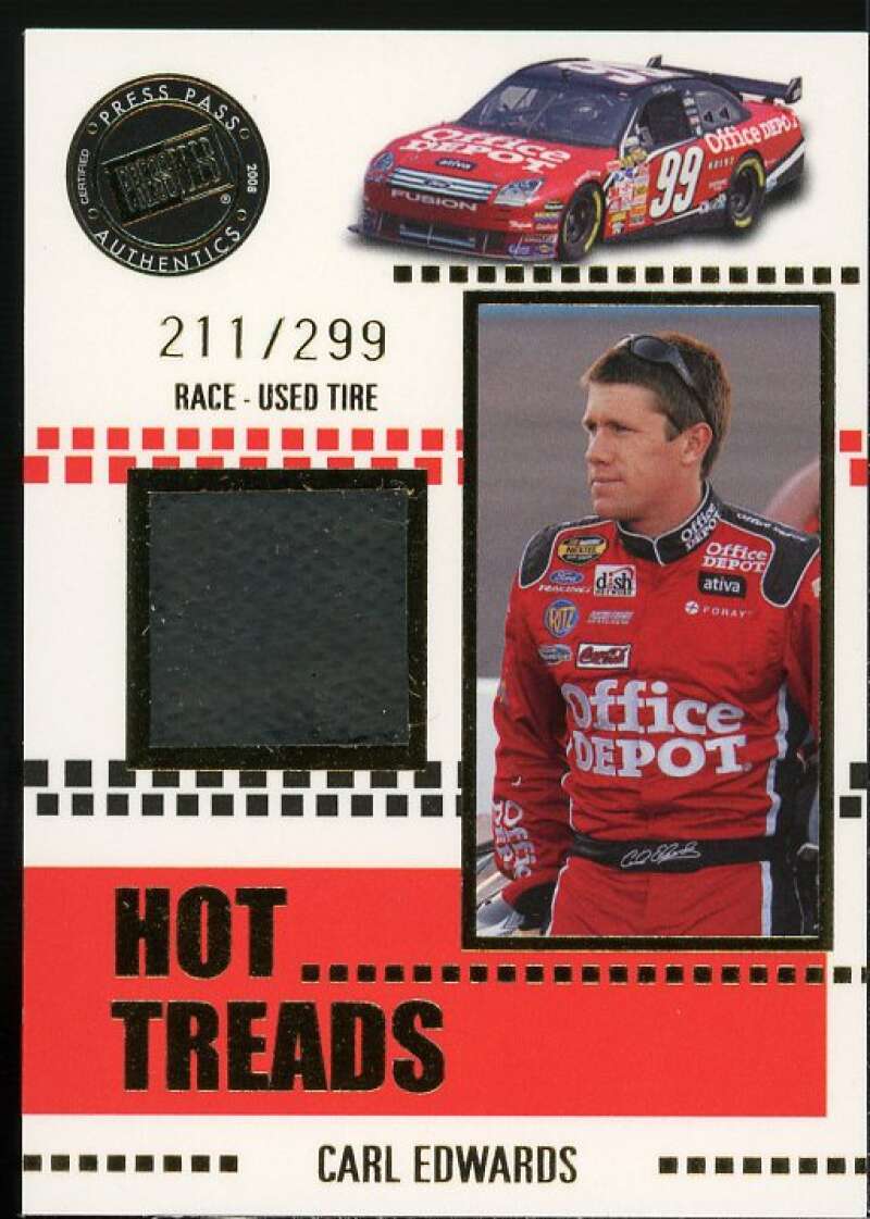 Carl Edwards Card 2008 Press Pass Hot Treads Gold #HT6  Image 1