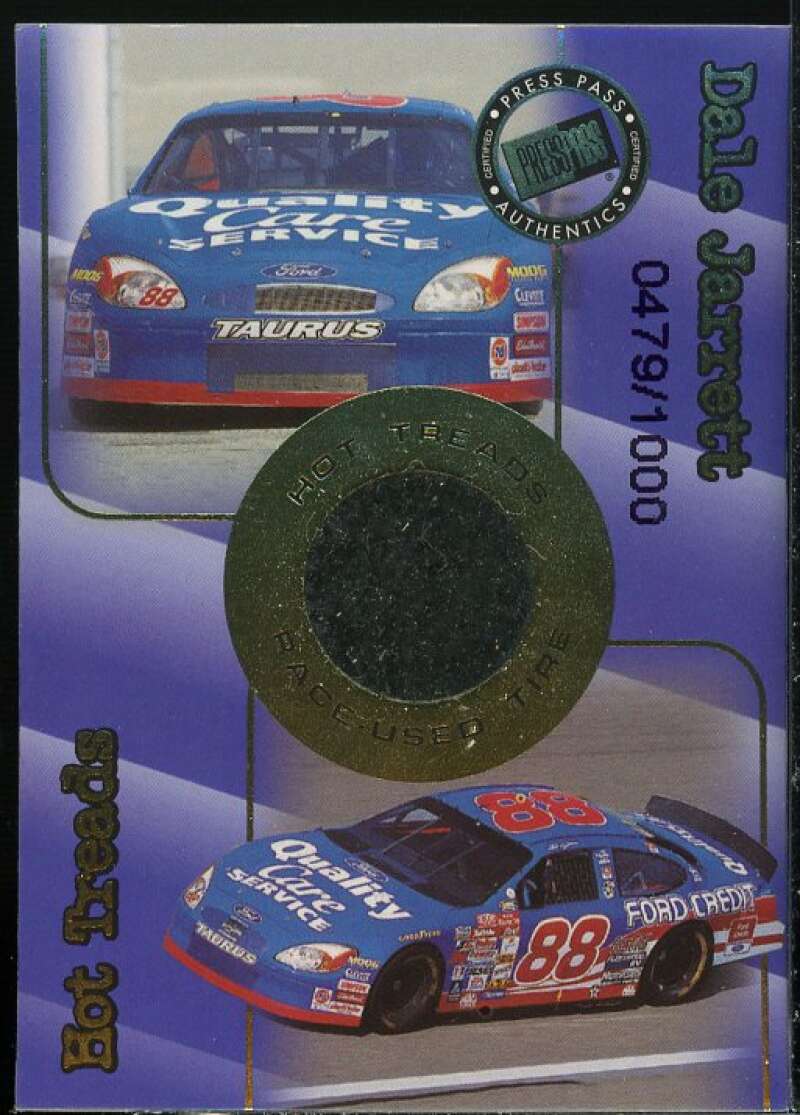 Dale Jarrett Card 2001 Press Pass Hot Treads #HT9  Image 1