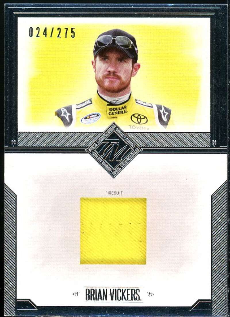 Brian Vickers Card 2014 Total Memorabilia Single Swatch Silver #TMBV  Image 1