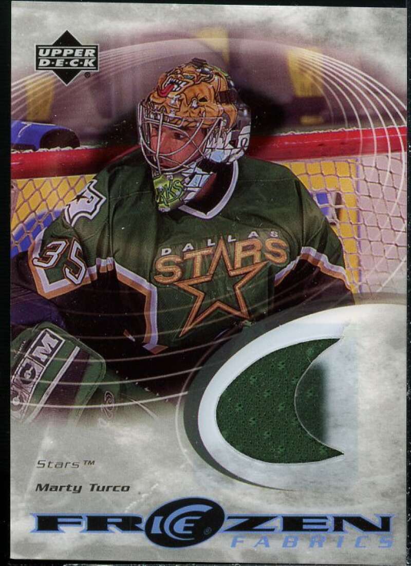 Marty Turco Card 2003-04 Upper Deck Ice Frozen Fabrics #FFMT  Image 1