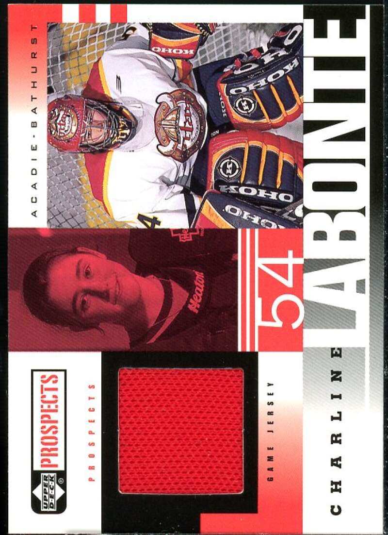 Charline Labonte Card 1999-00 UD Prospects Game Jerseys #CL  Image 1