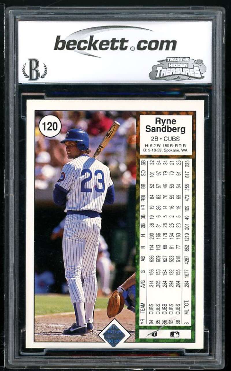 Ryne Sandberg Card 1989 Upper Deck #120 BGS BCCG 9 Image 2