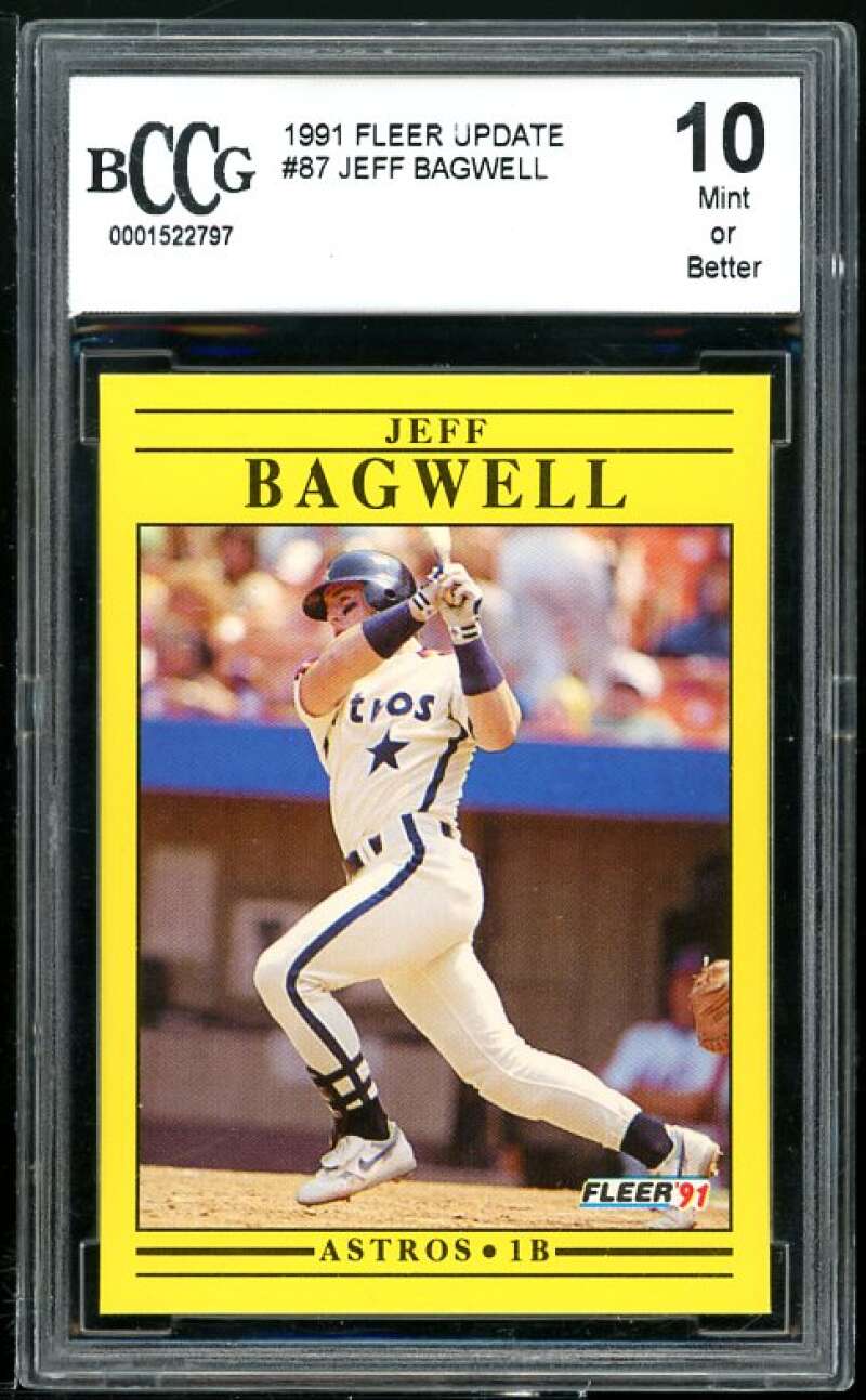 Jeff Bagwell Rookie Card 1991 Fleer Update #U-87 BGS BCCG 10 Image 1