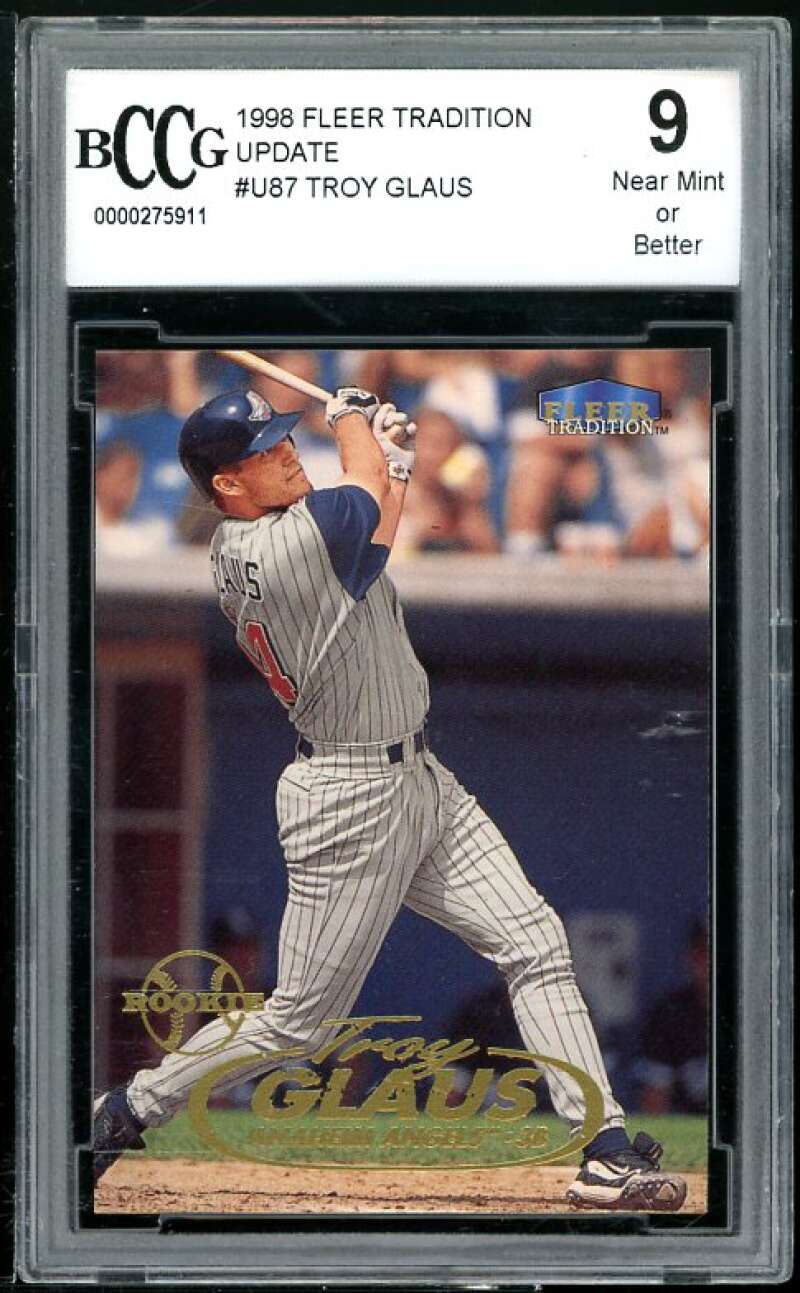 Troy Glaus Rookie Card 1998 Fleer Tradition Update #U87 BGS BCCG 9 Image 1