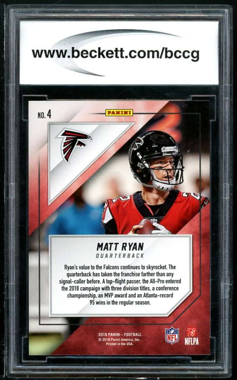 Matt Ryan Card 2018 Panini MJH Exlusive #4 BGS BCCG 10 Image 2