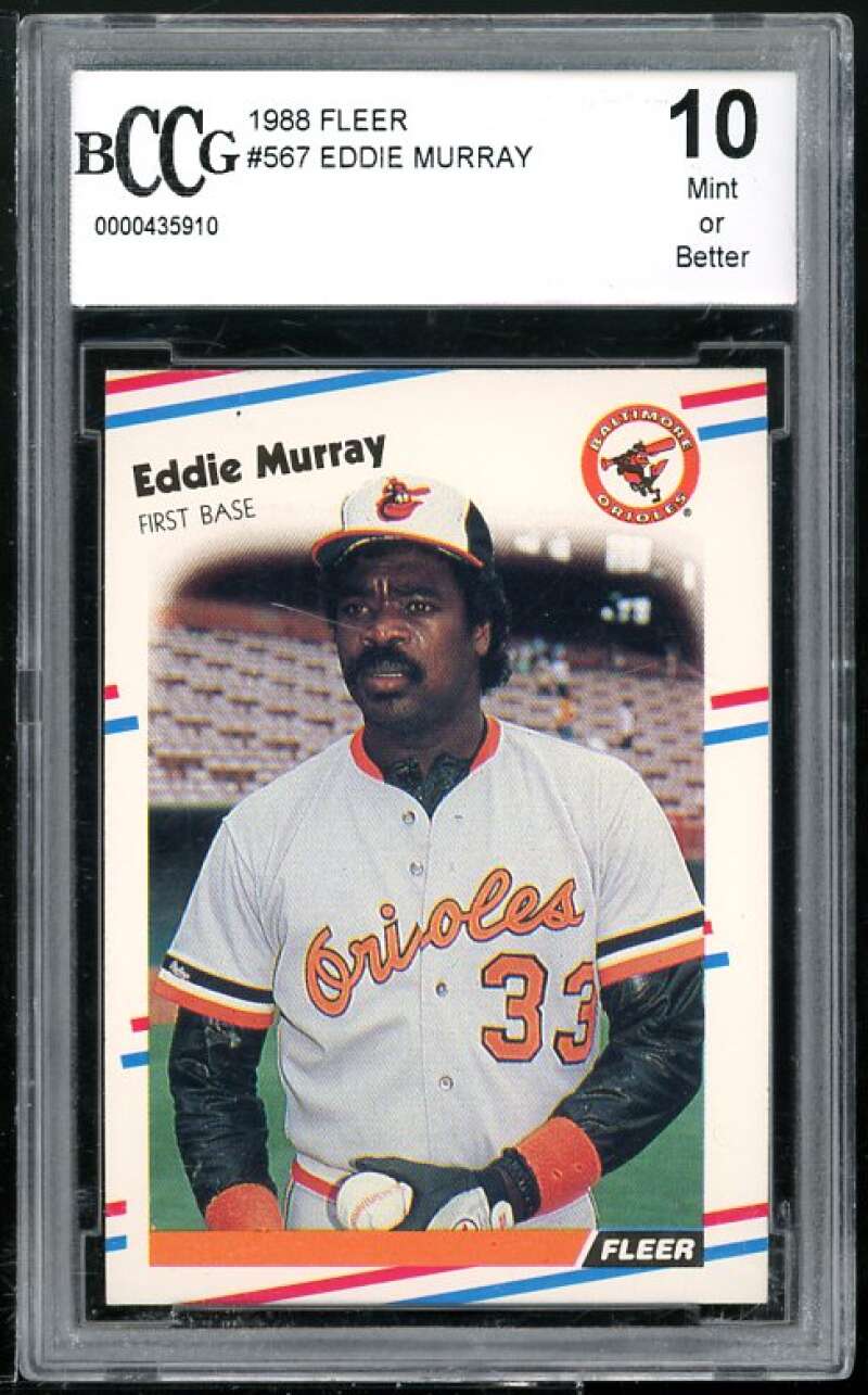 Eddie Murray Card 1988 Fleer #567 BGS BCCG 10 Image 1