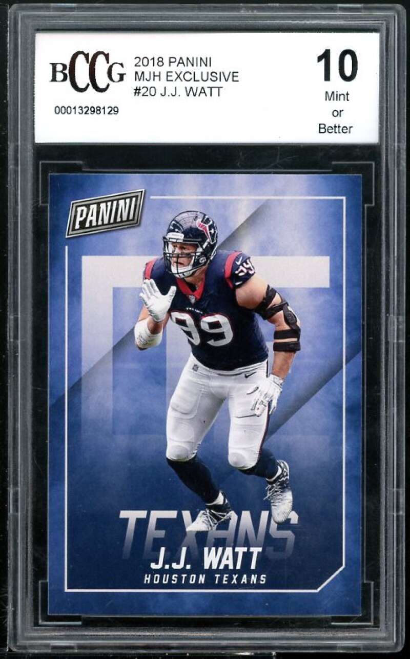 J.J. Watt Card 2018 Panini MJH Exclusive #20 BGS BCCG 10 Image 1