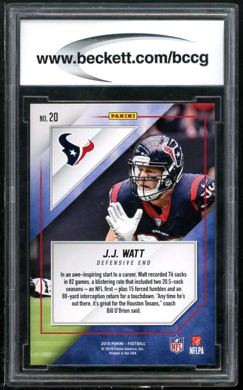 J.J. Watt Card 2018 Panini MJH Exclusive #20 BGS BCCG 10 Image 2