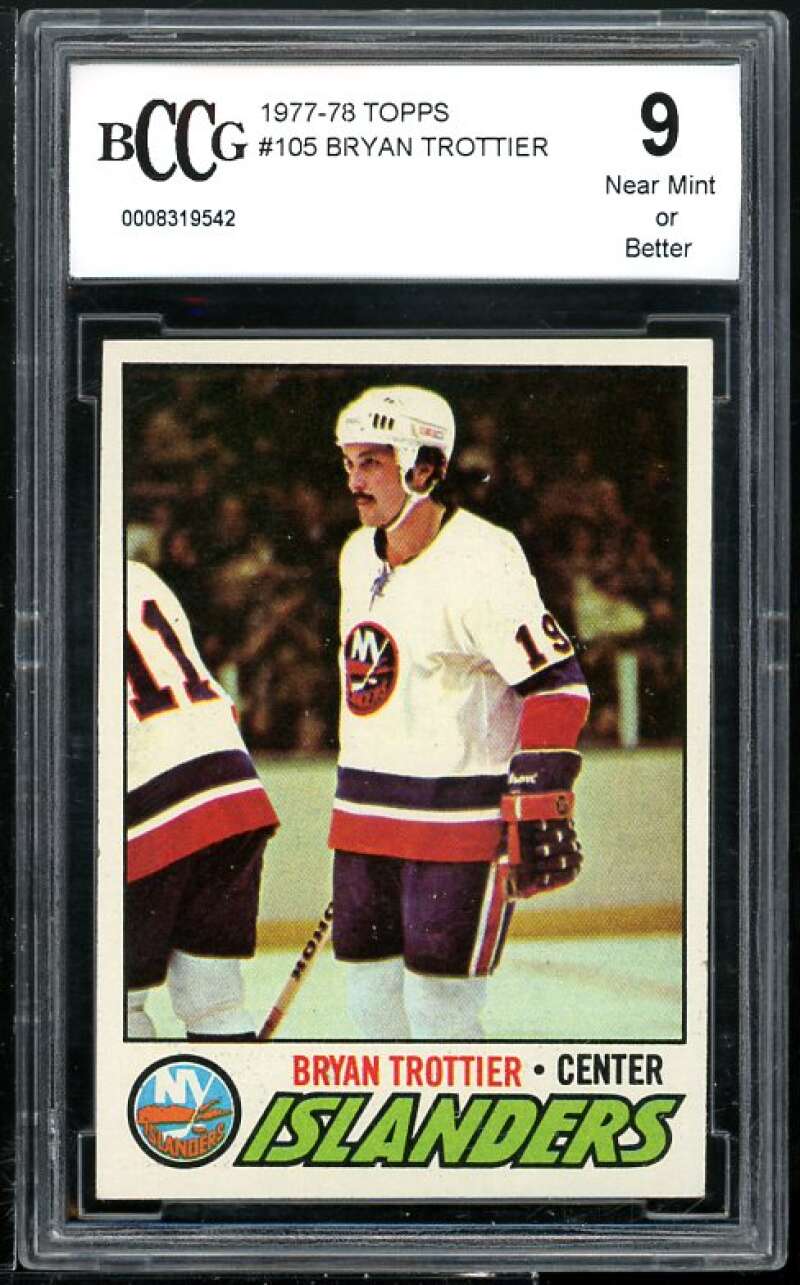 Bryan Trottier Card 1977-78 Topps #105 BGS BCCG 9 Image 1