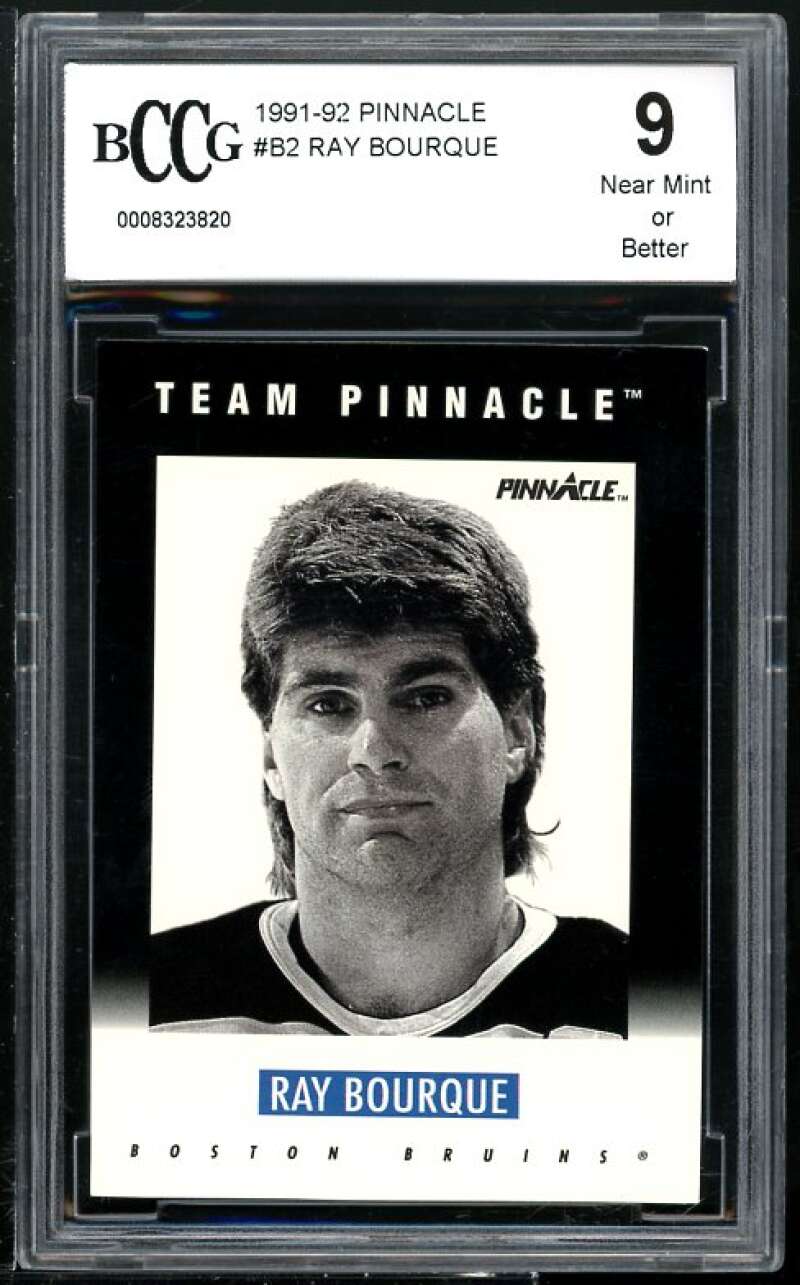 Ray Bourque Card 1991-92 Pinnacle Team Pinnacle #B2 BGS BCCG 9 Image 1