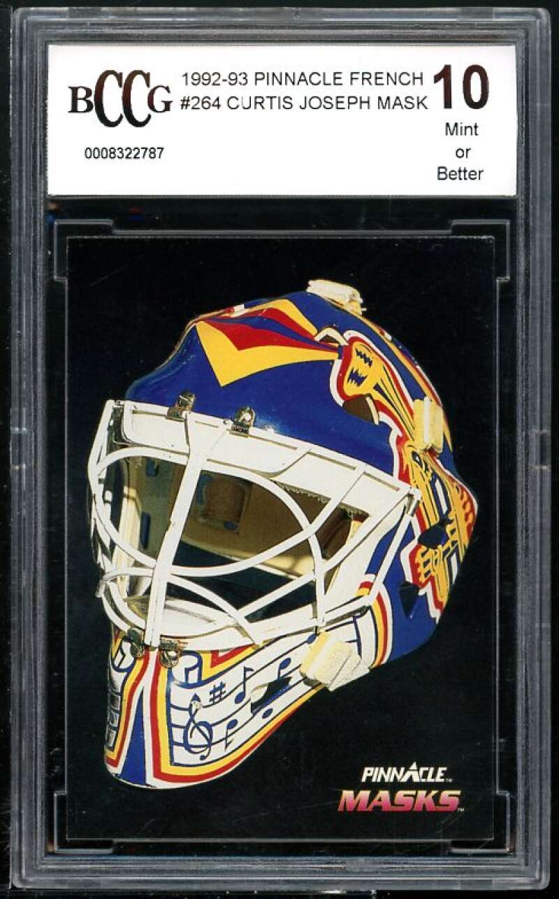 Curtis Joseph Card 1992-93 Pinnacle French Mask #264 BGS BCCG 10 Image 1