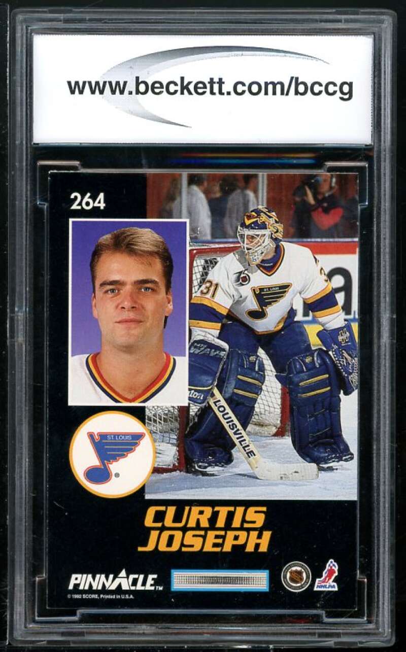 Curtis Joseph Card 1992-93 Pinnacle French Mask #264 BGS BCCG 10 Image 2