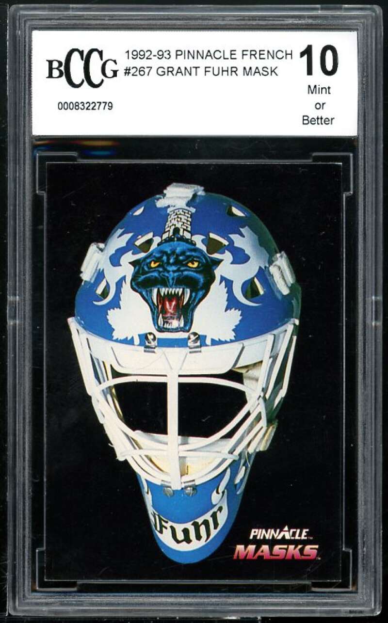 Grant Fuhr Card 1992-93 Pinnacle French Mask #267 BCCG 10 Image 1