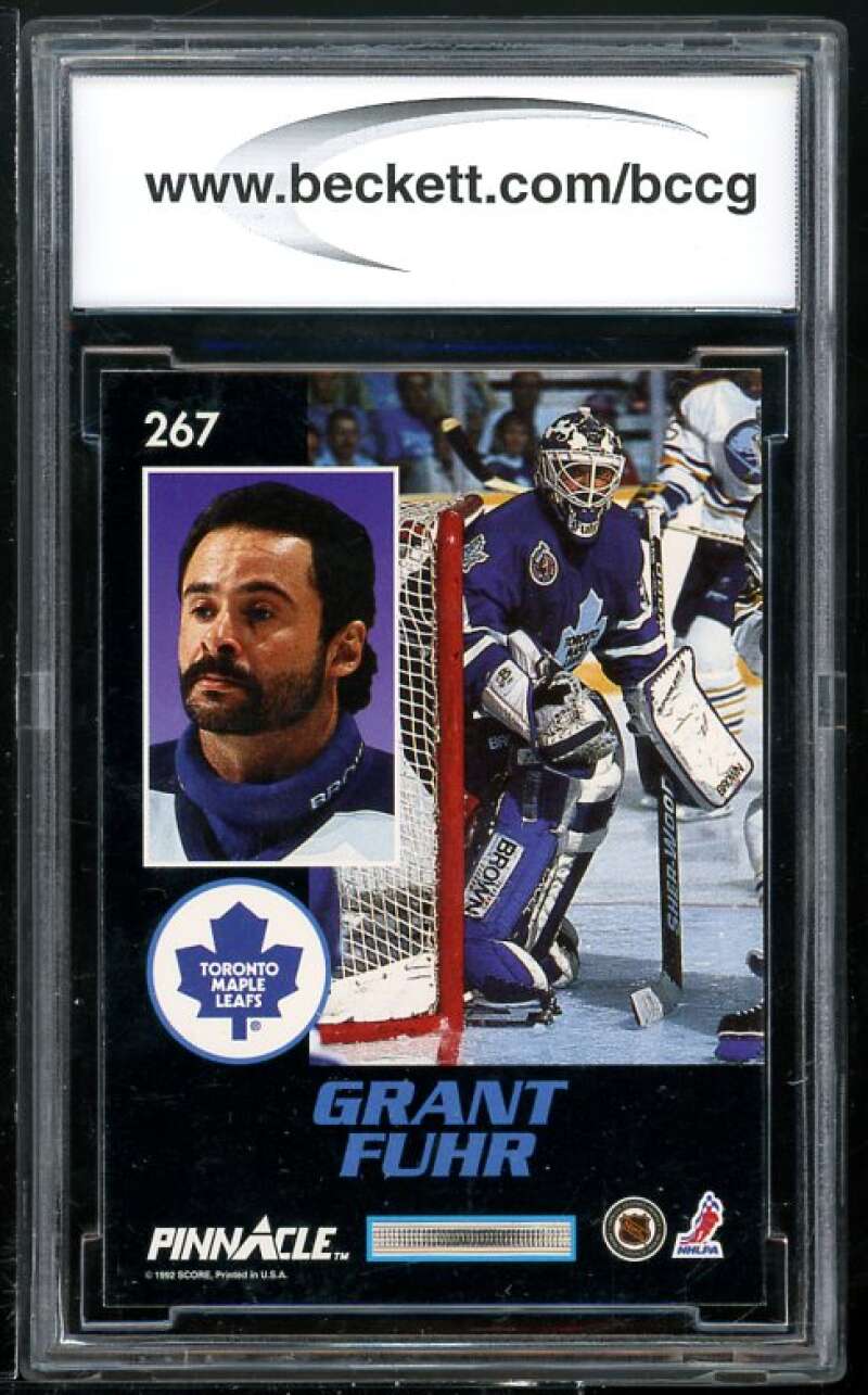 Grant Fuhr Card 1992-93 Pinnacle French Mask #267 BCCG 10 Image 2