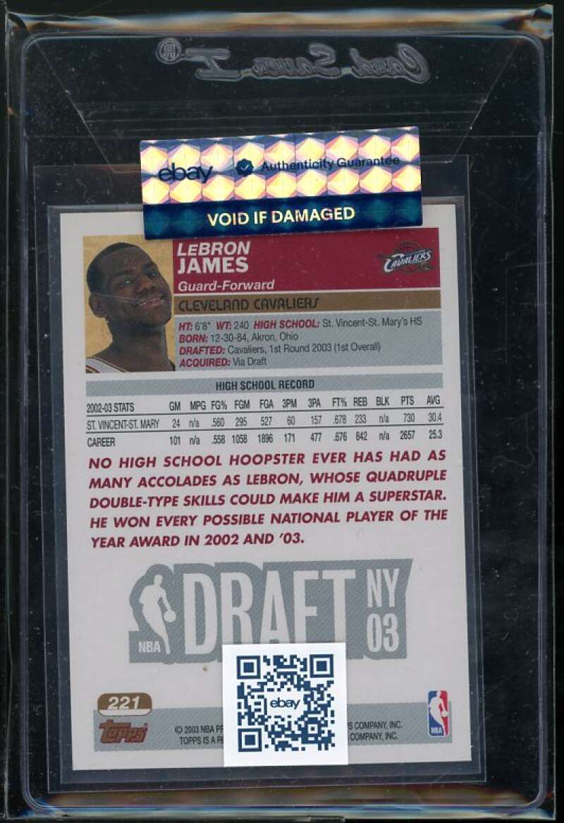 Lebron James Rookie Card 2003-04 Topps First 1st Edition #221 Ebay Authenticity Image 2