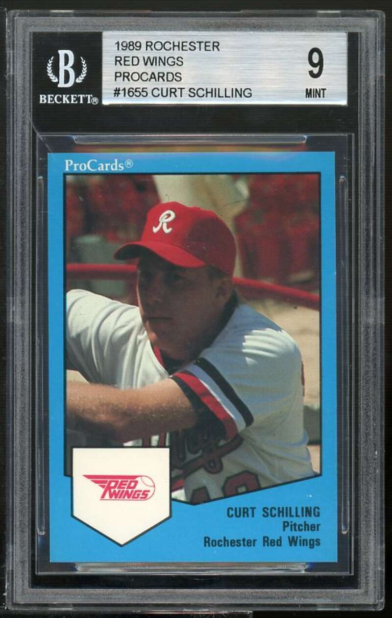 Curt Schilling Rookie 1989 Rochester Red Wings ProCards #1655 BGS 9 (9 8.5 9 9) Image 1