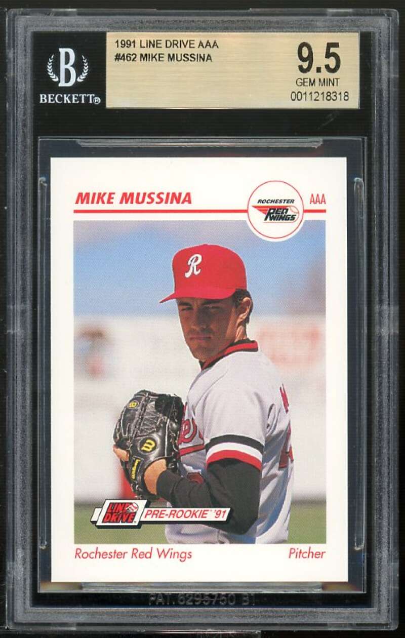 Mike Mussina Rookie Card 1991 Line Drive AAA #462 BGS 9.5 Image 1