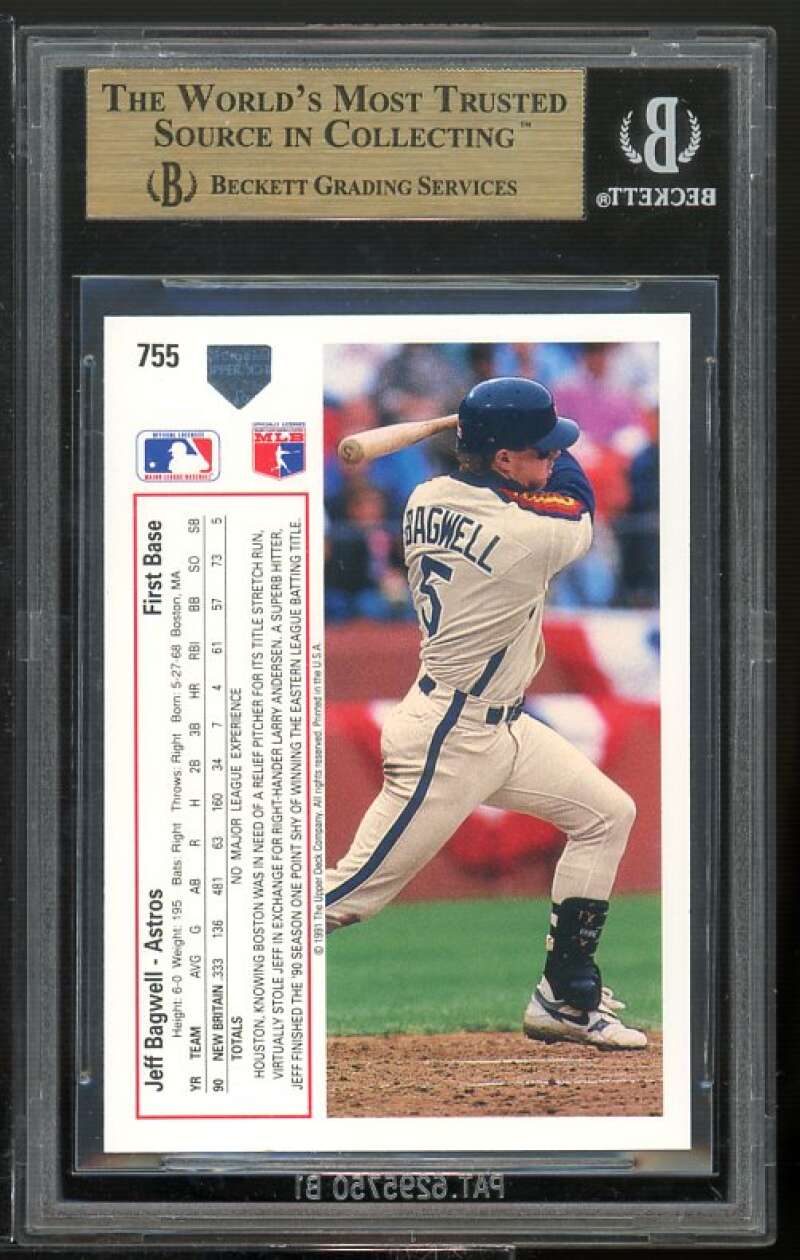 Jeff Bagwell Rookie Card 1991 Upper Deck #755 BGS 9.5 (9.5 9 9.5 9.5) Image 2