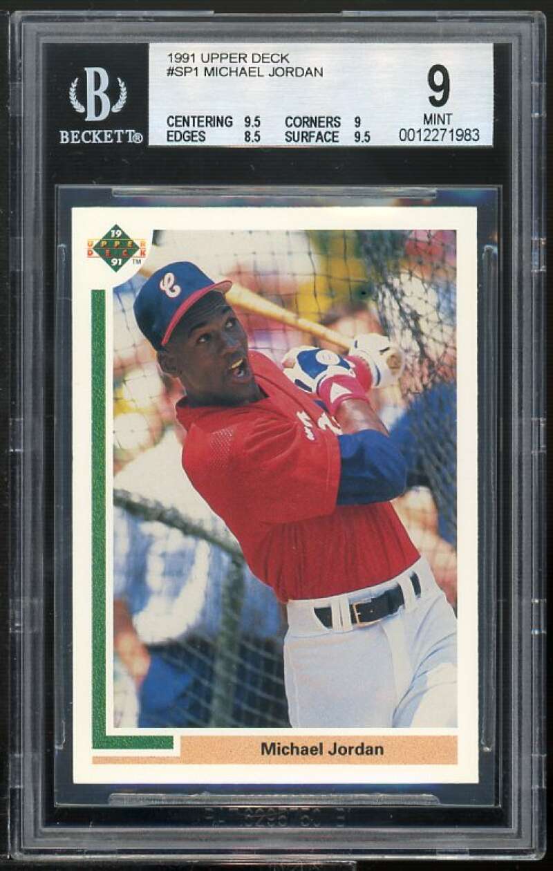 Michael Jordan Baseball Rookie Card 1991 Upper Deck #SP1 BGS 9 (9.5 9 8.5 9.5) Image 1