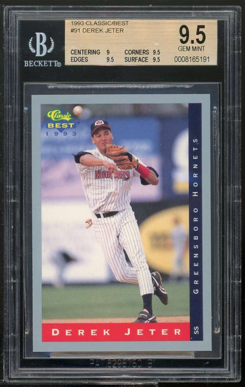 Derek Jeter Rookie Card 1993 Classic Best #91 BGS 9.5 (9 9.5 9.5 9.5) Image 1