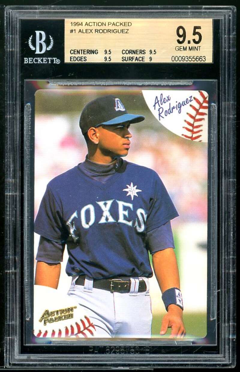 Alex Rodriguez Rookie Card 1994 Action Packed Minors #1 BGS 9.5 (9.5 9.5 9.5 9) Image 1