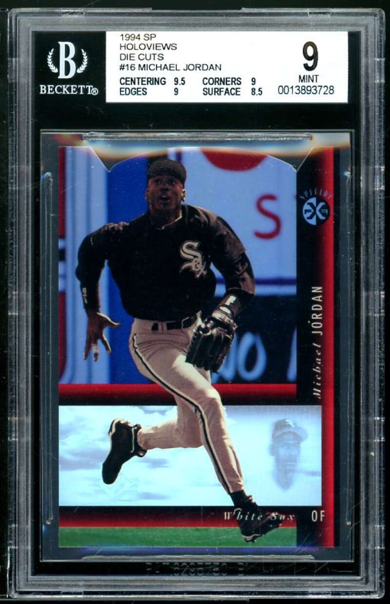 Michael Jordan Baseball Rookie 1994 SP Holoviews Die Cut #16 BGS 9 (9.5 9 9 8.5) Image 1