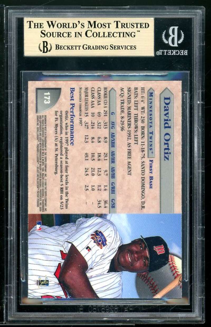 David Ortiz Rookie Card 1998 Bowman's Best #173 BGS 9.5 Image 2