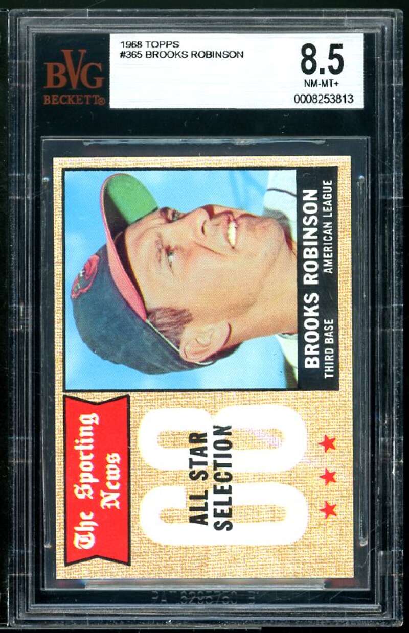 Brooks Robinson Card 1968 Topps All Star Selection #365 BGS BVG 8.5 Image 1