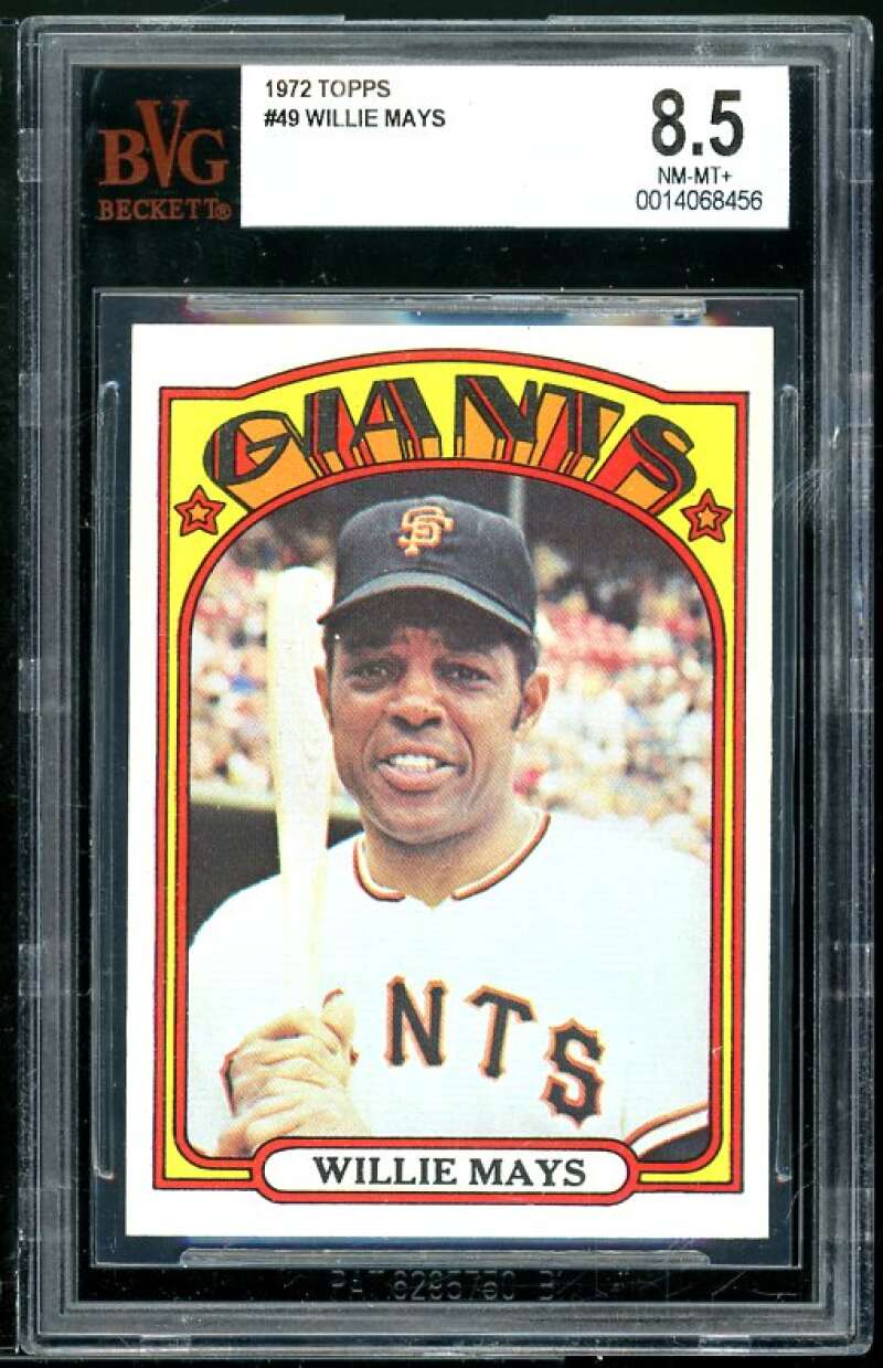 Willie Mays Card 1972 Topps #49 BGS BVG 8.5 Image 1