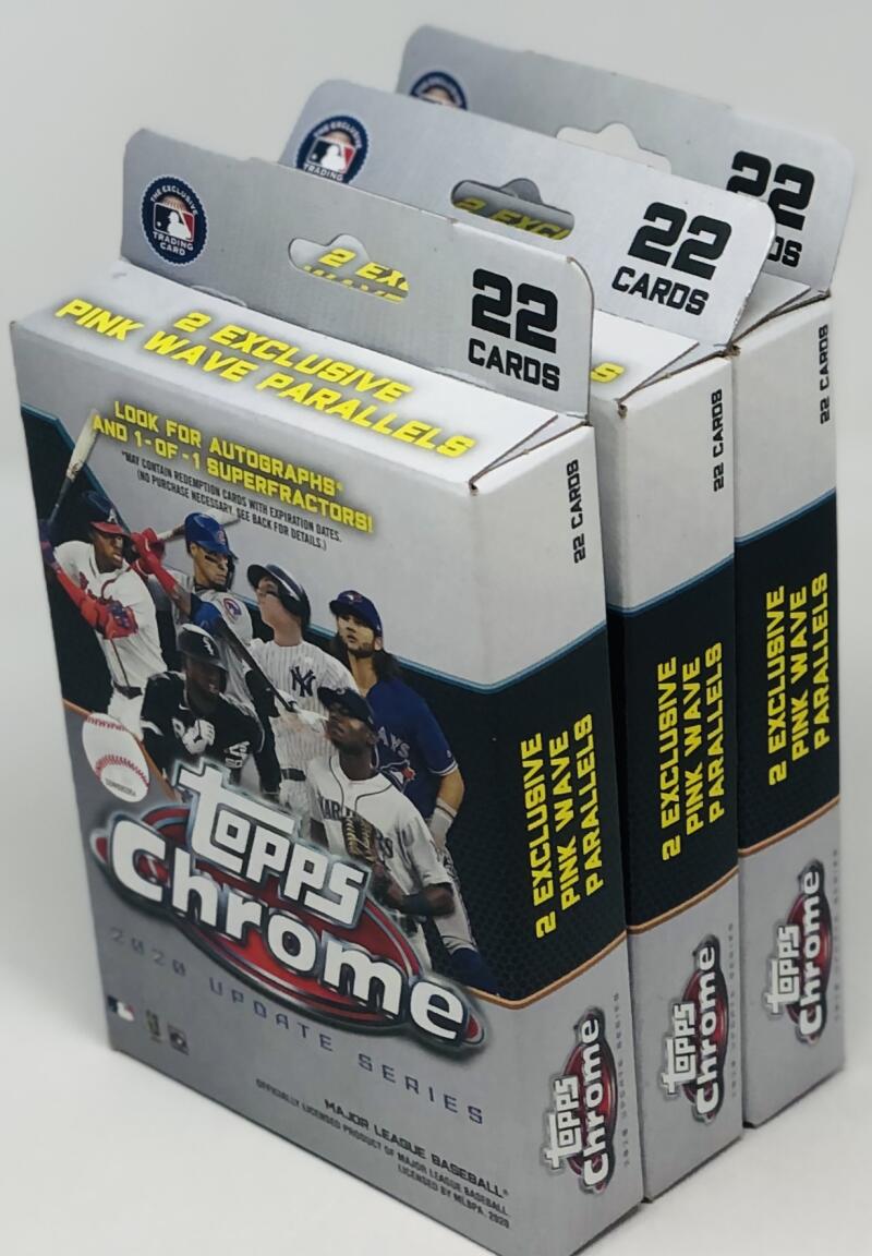 (3) 2020 Topps Chrome Update Baseball Hanger Box Lot Image 3