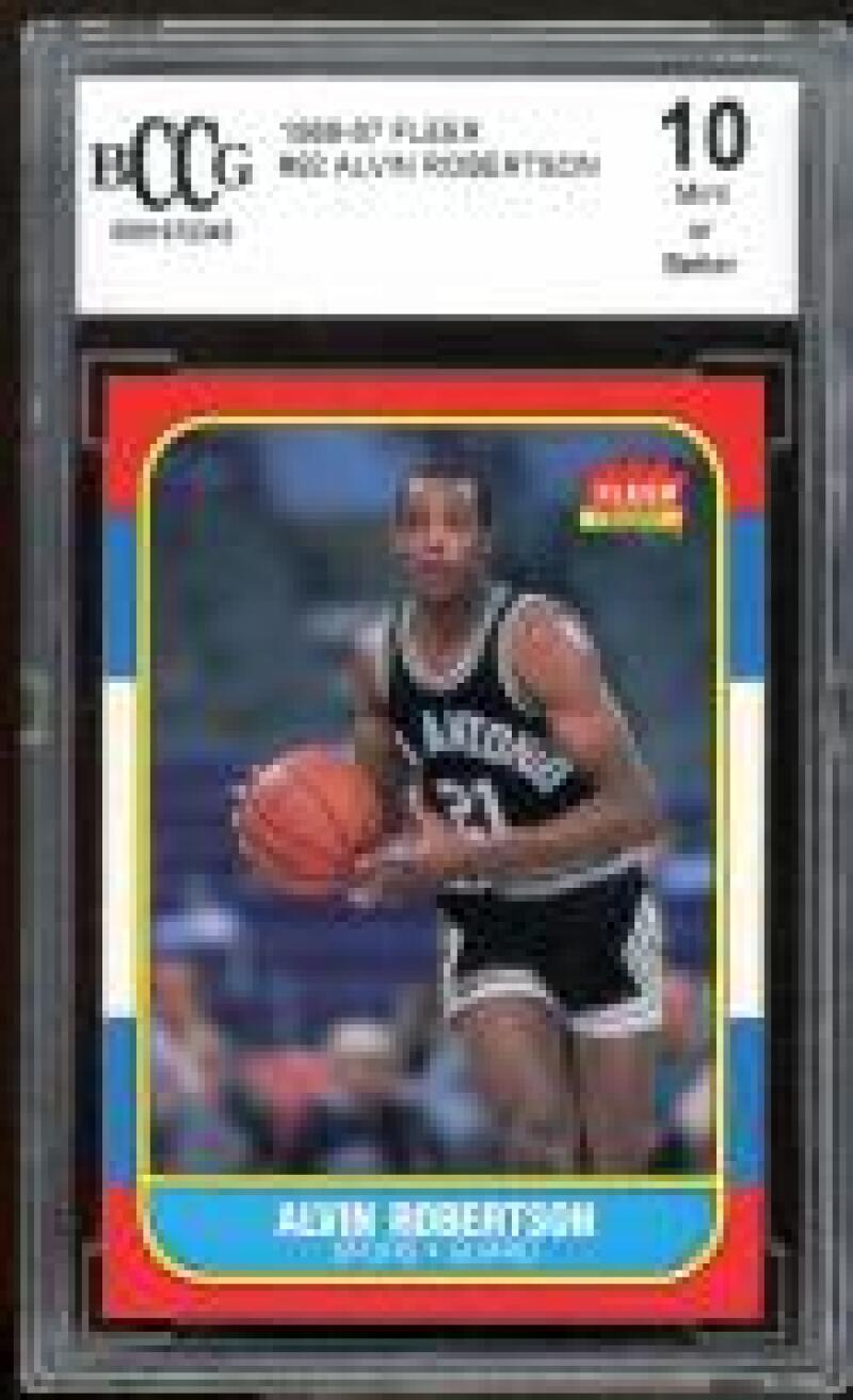 1986-87 Fleer #92 Alvin Robertson Rookie Card BGS BCCG 10 Mint+ Image 1