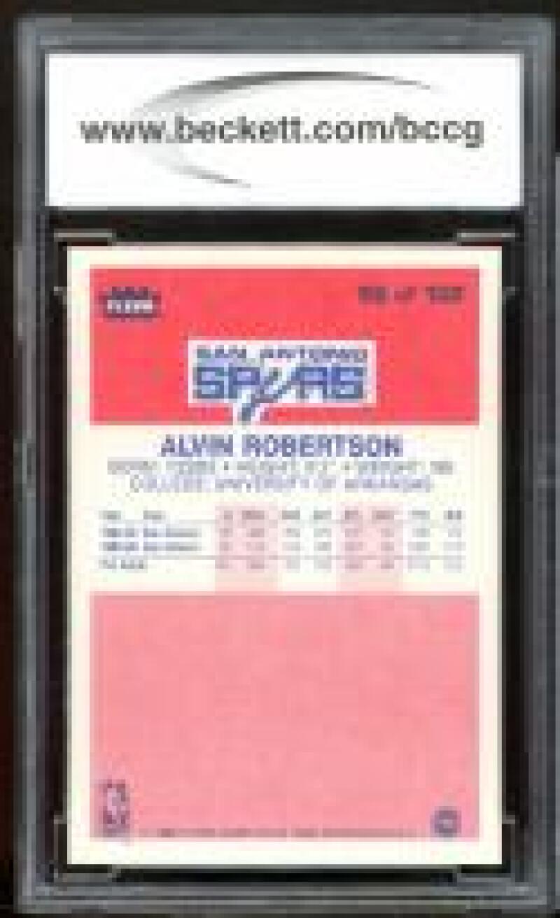 1986-87 Fleer #92 Alvin Robertson Rookie Card BGS BCCG 10 Mint+ Image 2