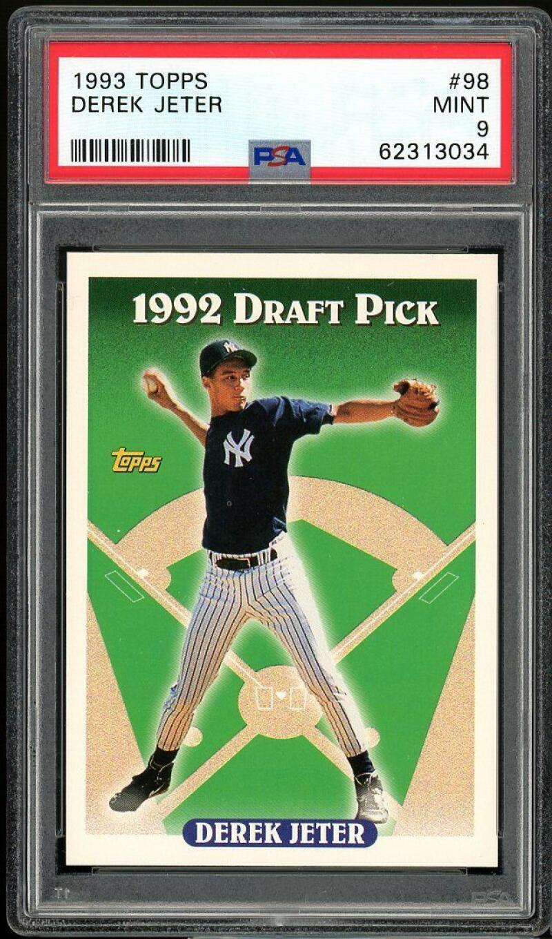 1993 Topps #98 Derek Jeter Draft Pick Rookie Card PSA 9 MINT Image 1