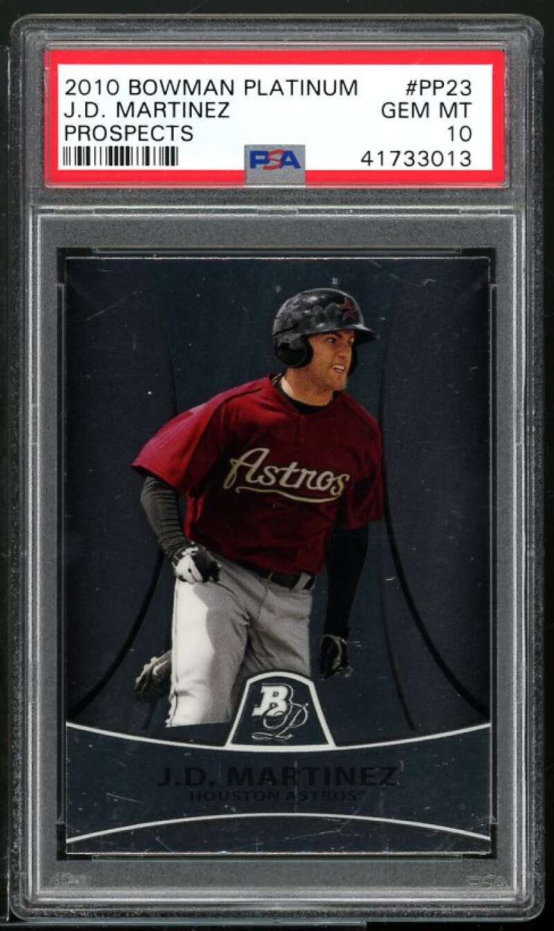 J.D. Martinez Rookie Card 2010 Bowman Platinum Prospects #PP23 PSA 10 Image 1