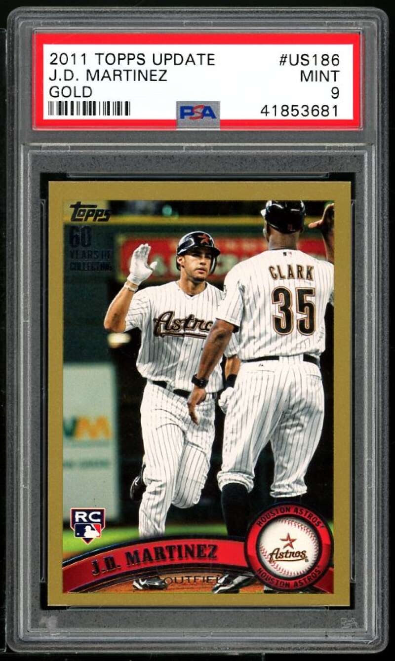 J.D. Martinez Rookie Card 2011 Topps Update Gold #US186 PSA 9 Image 1