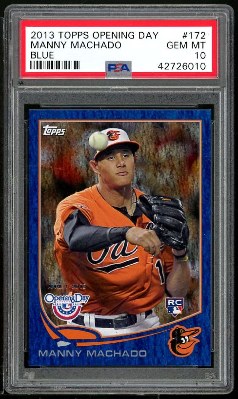 Manny Machado Rookie Card 2013 Topps Opening Day #172 PSA 10 Image 1