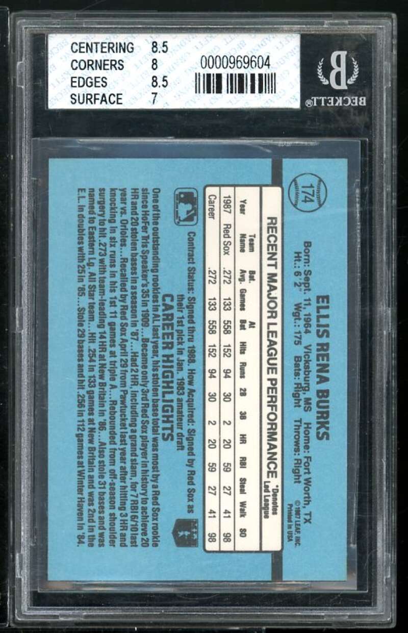 Ellis Burks Rookie Card 1988 Donruss #174 BGS 7.5 (Read Description) Image 2