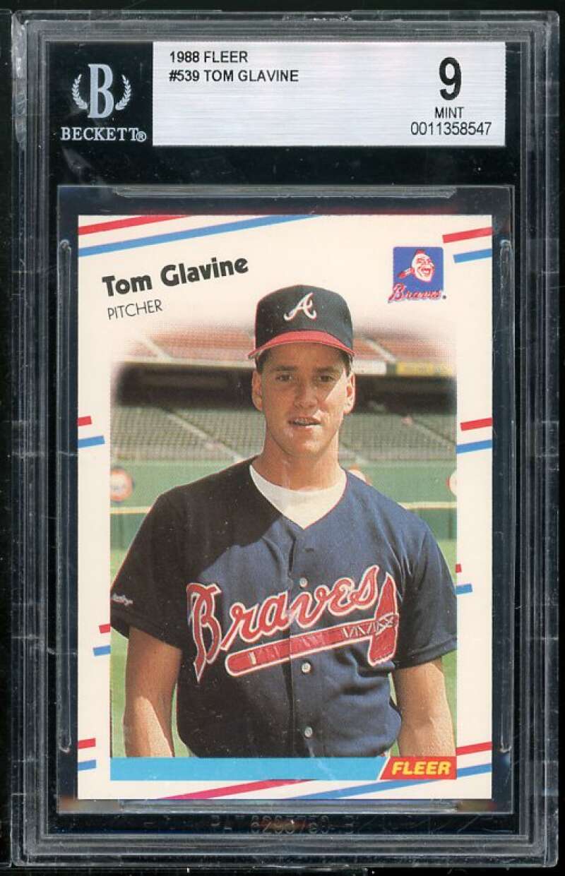 Tom Glavine Rookie Card 1988 Fleer #539 BGS 9 (Read Description) Image 1