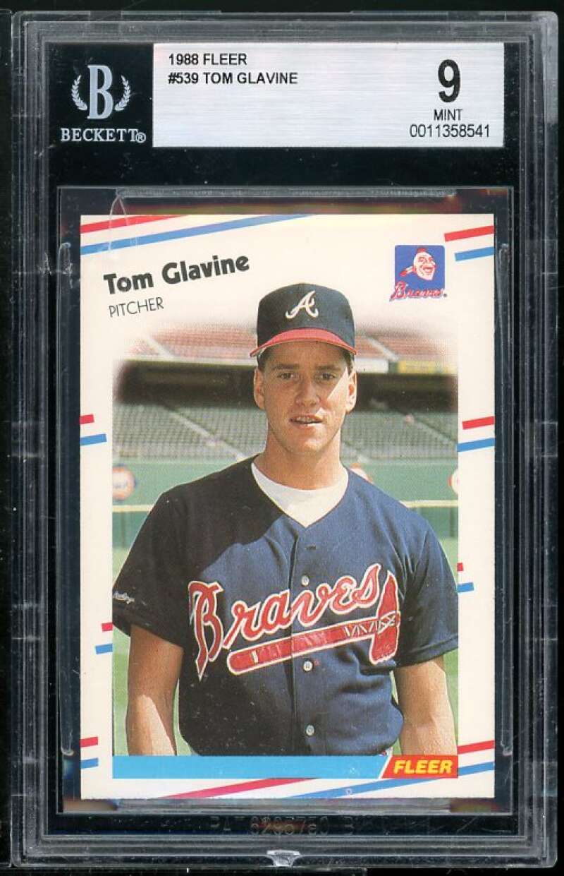 Tom Glavine Rookie Card 1988 Fleer #539 BGS 9 (Read Description) Image 1