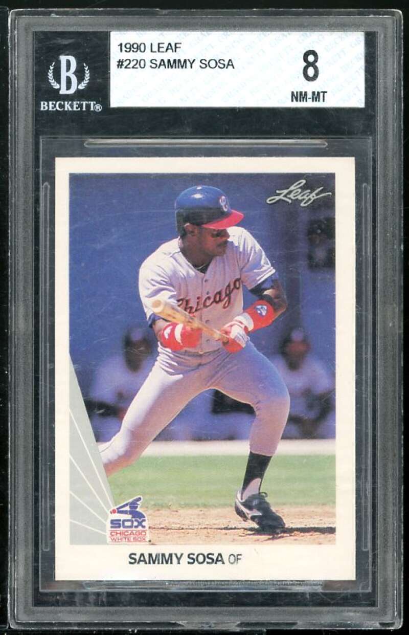 Sammy Sosa Rookie Card 1990 Leaf #220 BGS 8 (Read Description) Image 1