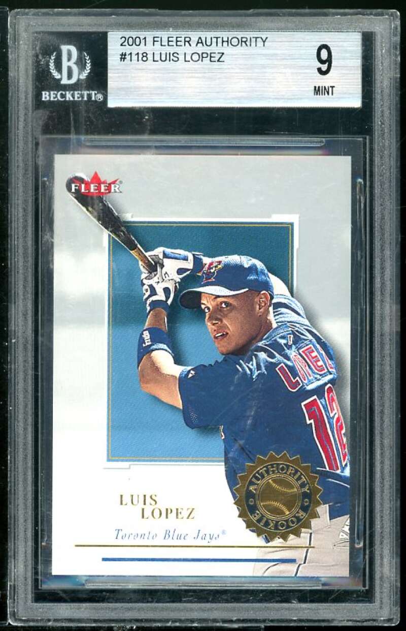 Luis Lopez Rookie Card 2001 FLeer Authority #118 BGS 9 (Read Description) Image 1