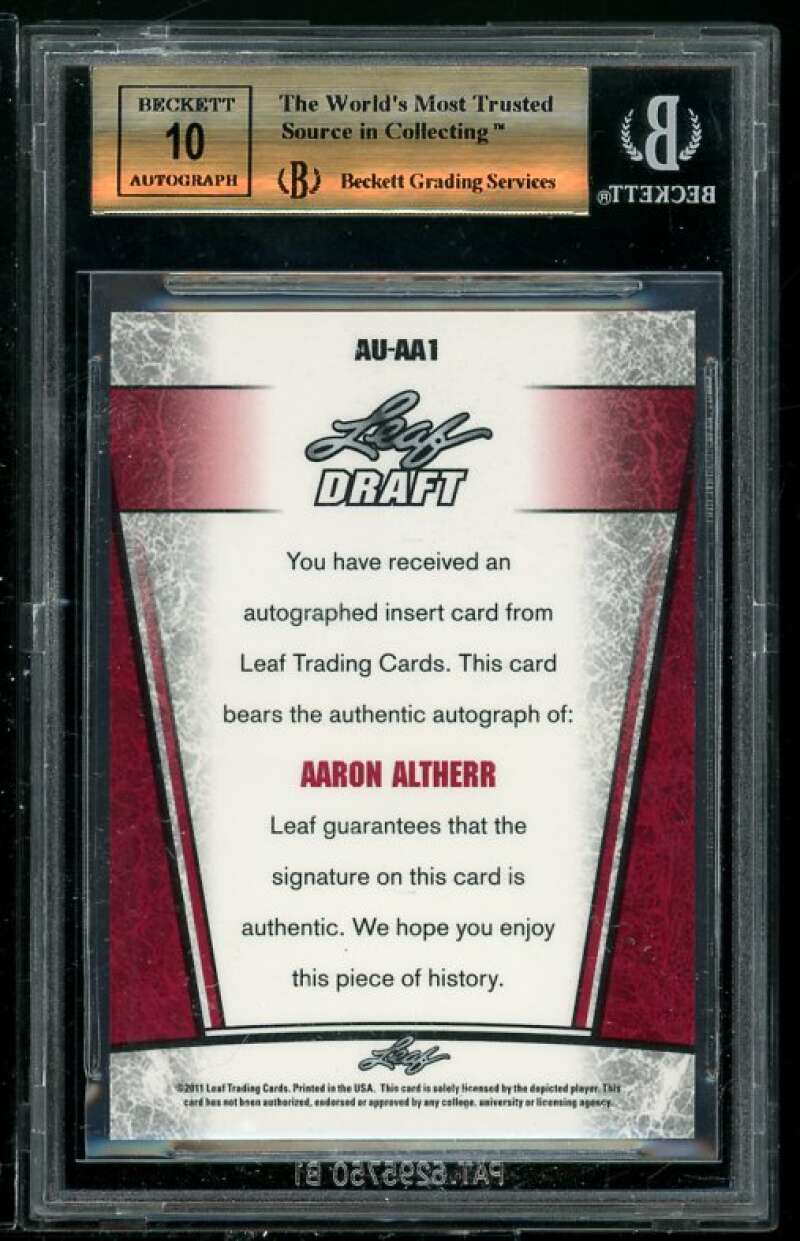 Aaron Altherr Rookie Card 2011 Leaf Metal Draft #AA1 BGS 9.5 (Read Description) Image 2