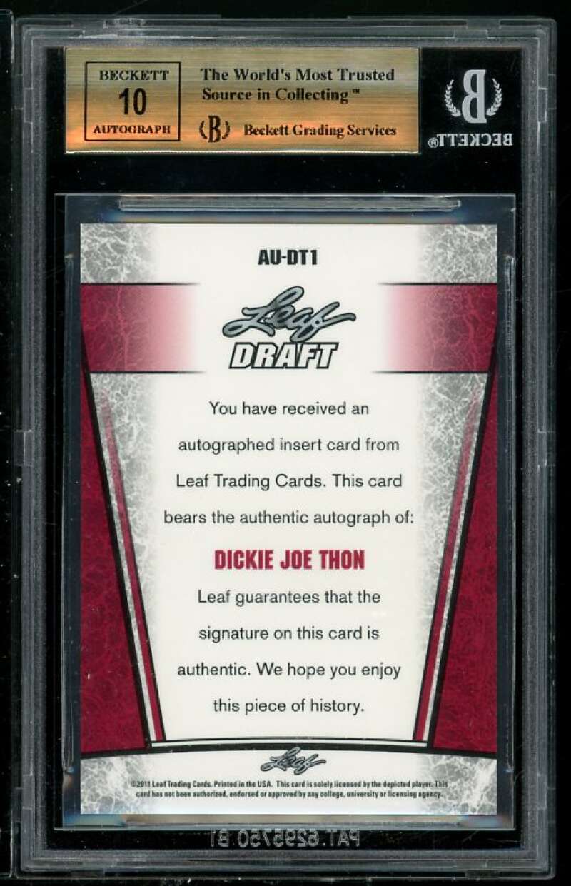 Dickie Joe Thon Rookie 2011 Leaf Metal Draft #DT1 BGS 9.5 (Read Description) Image 2