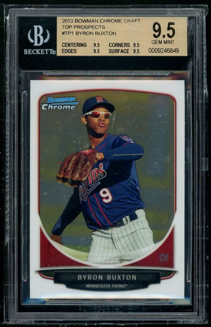 Byron Buxton Rookie 2013 Bowman Chrome Draft #TP1 BGS 9.5 (Read Description) Image 1