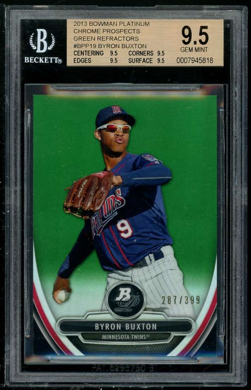 Byron Buxton RC 2013 Bowman Platinum Chrome Green #19 BGS 9.5 (Read Description) Image 1