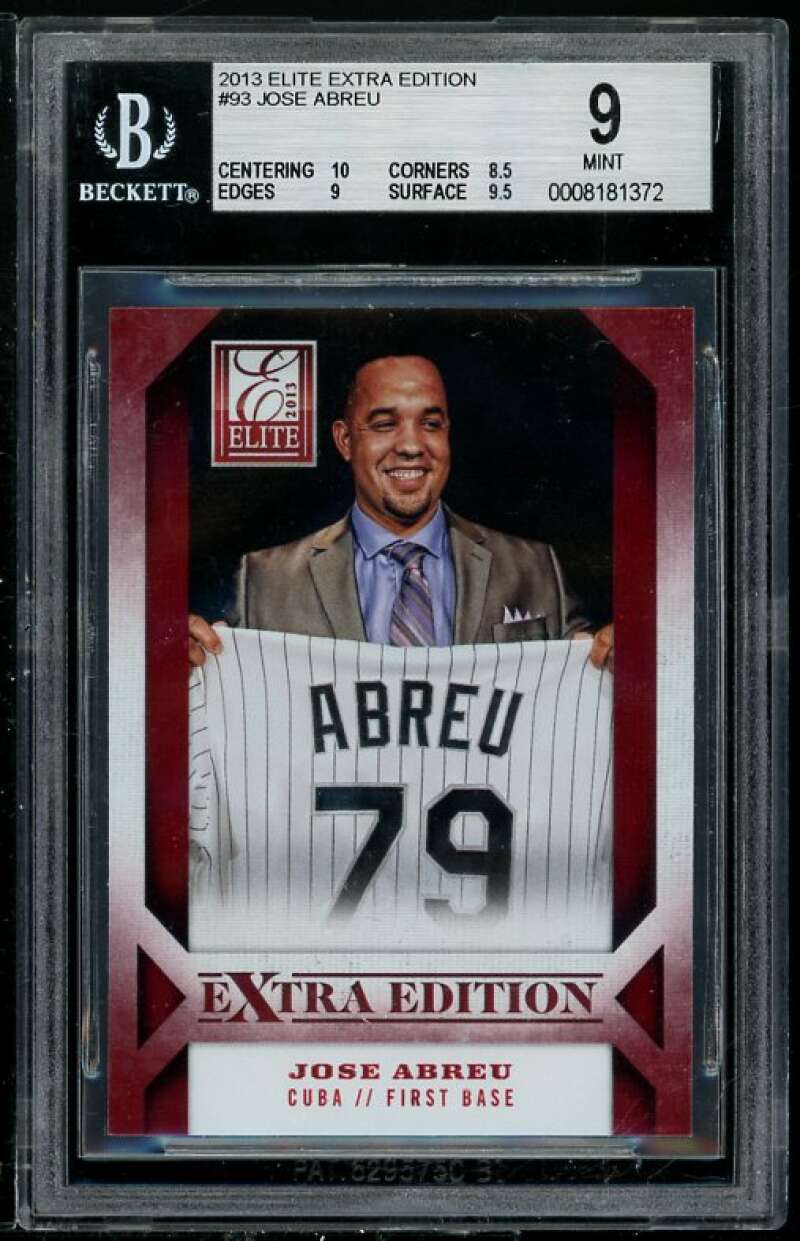 Jose Abreu Rookie Card 2014 Elite Extra Edition #93 BGS 9 (Read Description) Image 1