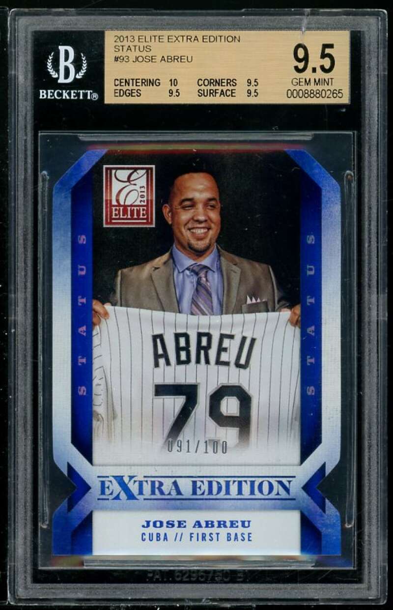 Jose Abreu Rookie 2014 Elite Extra Edition Status #93 BGS 9.5 (Read Description) Image 1