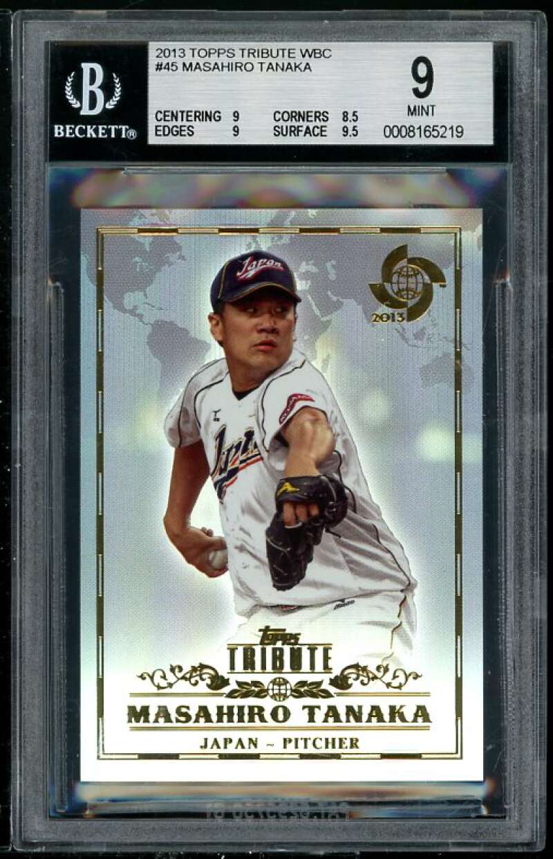 Masahiro Tanaka Rookie Card 2013 Topps Tribute WBC #45 BGS 9 (Read Description) Image 1